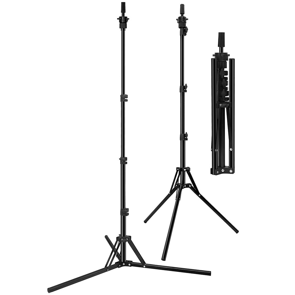 MAYCREATE Wig Stand Tripod, Adjustable Metal Mannequin Head Stand Holder, Upgrade Foldable Wig Head Stand for Cosmetology Hairdressing Training (17-56inch) MAYCREATE Wig Stand Tripod, Adjustable Metal Mannequin Head Stand Holder, Upgrade Foldable Wig Head Stand for Cosmetology Hairdressing Training (17-56inch)